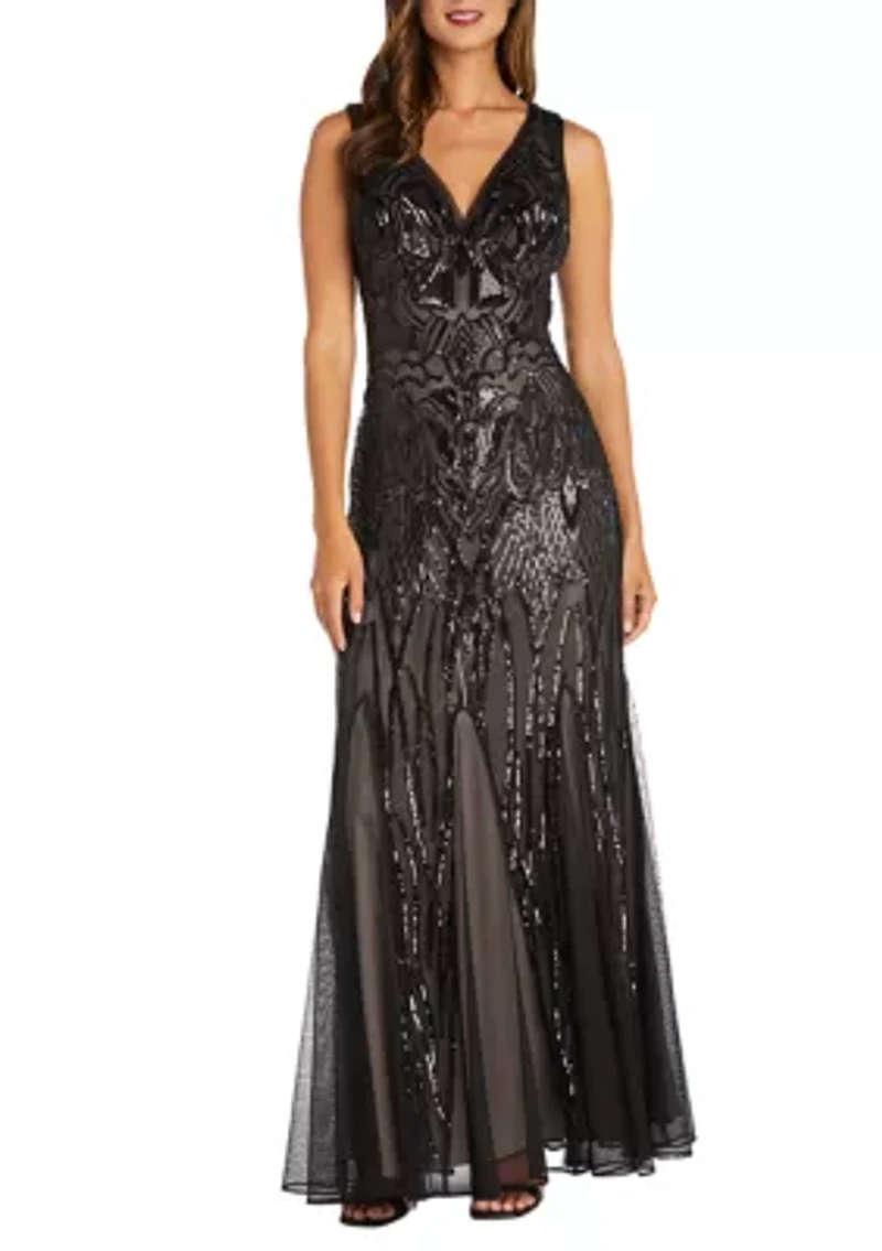 Long Beaded Gown