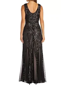Long Beaded Gown