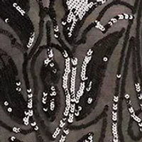 Long Beaded Dress With Contrast Lining Sleeveless V Neckline Godet Skirt