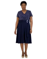 1Pc Cascade Wrap Dress With Modesty