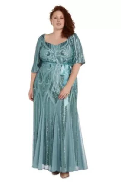 1Pc Sweetheart Neckline Emb Sequin Panel Godet Dress