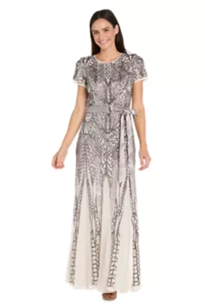 Long Sequin Dress w Sash