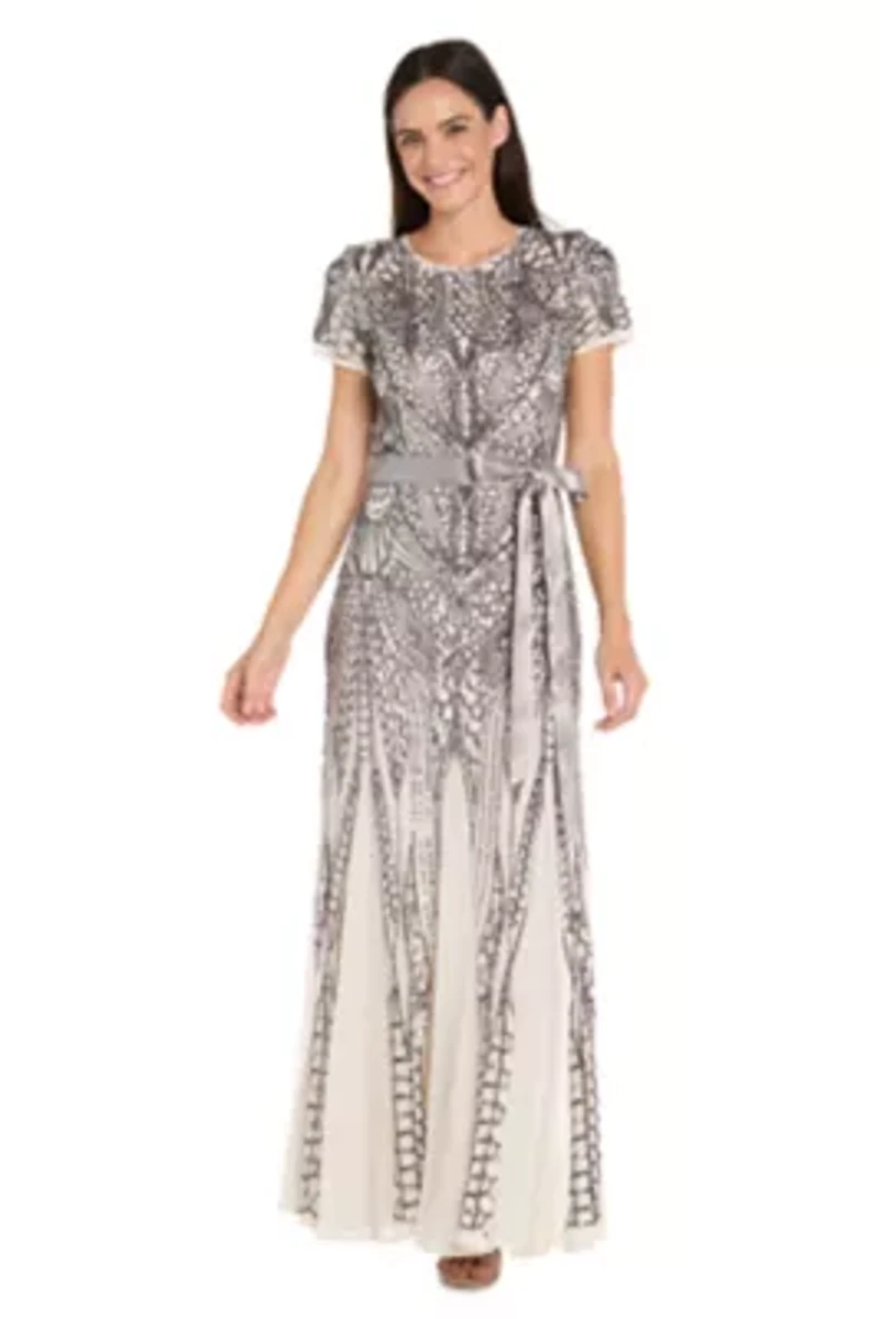 Long Sequin Dress w Sash