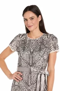 Long Sequin Dress w Sash