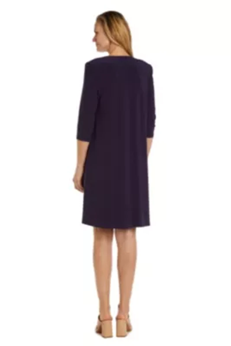 2Pc Puff Print Ity Jacket Dress