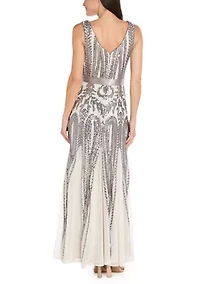 Women's Sleeveless Sequin Gown