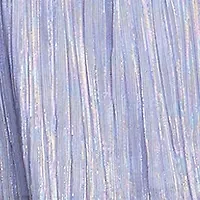 Long Tiered Crinkle Pleated Dress With Rhinestone Trim V Neckline And Flutter Sleeve