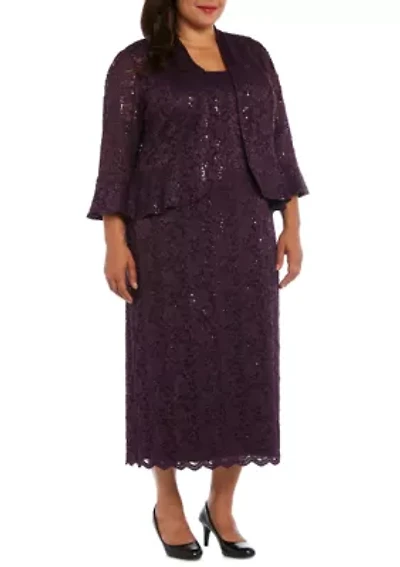 Long Lace Jacket Dress