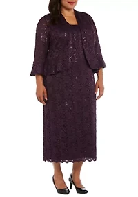 Long Lace Jacket Dress