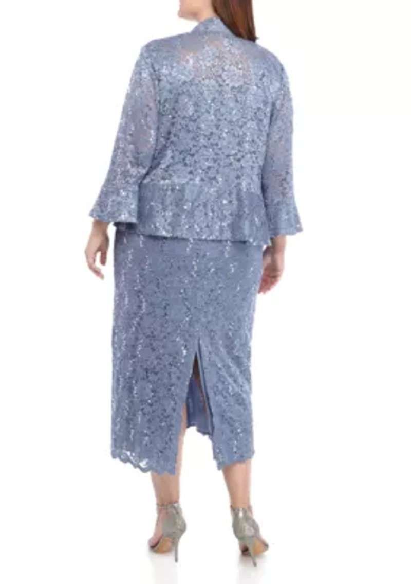Long Lace Jacket Dress