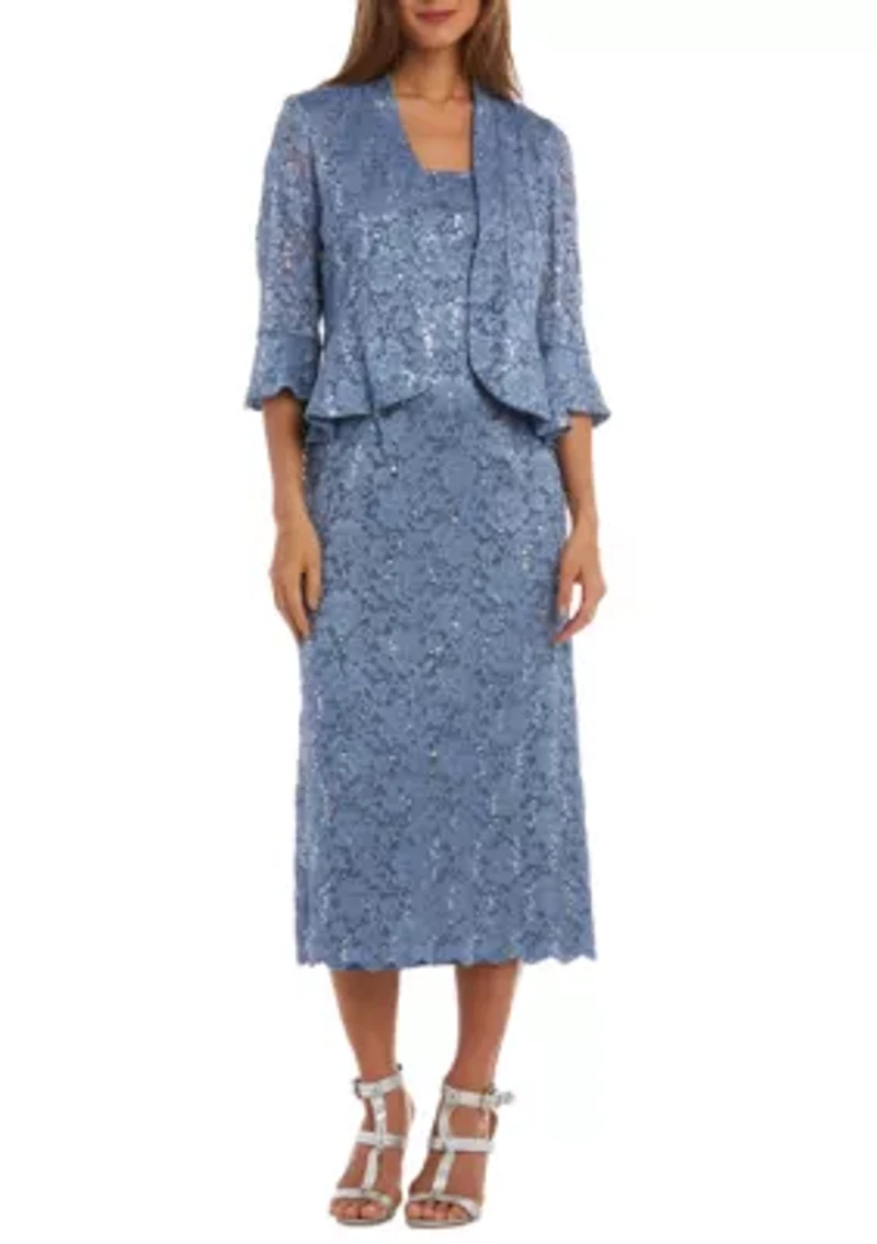 LONG GLITTER LACE WITH SCALLOP DETAIL