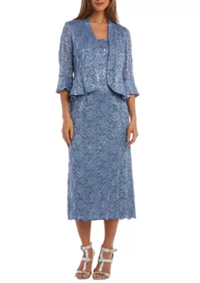 LONG GLITTER LACE WITH SCALLOP DETAIL