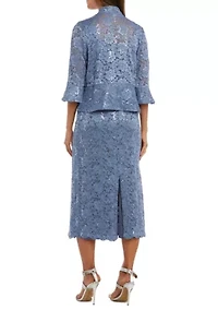 LONG GLITTER LACE WITH SCALLOP DETAIL