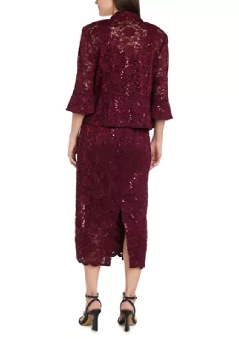 LONG GLITTER LACE WITH SCALLOP DETAIL