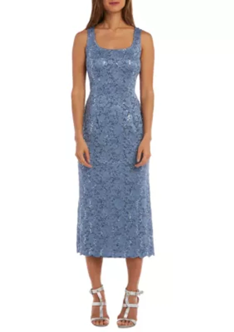 LONG GLITTER LACE WITH SCALLOP DETAIL