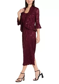 LONG GLITTER LACE WITH SCALLOP DETAIL