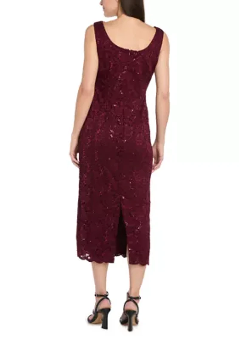 LONG GLITTER LACE WITH SCALLOP DETAIL