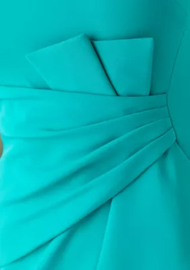 Women's Sleeveless Gown with Ruffle and Gathered Front