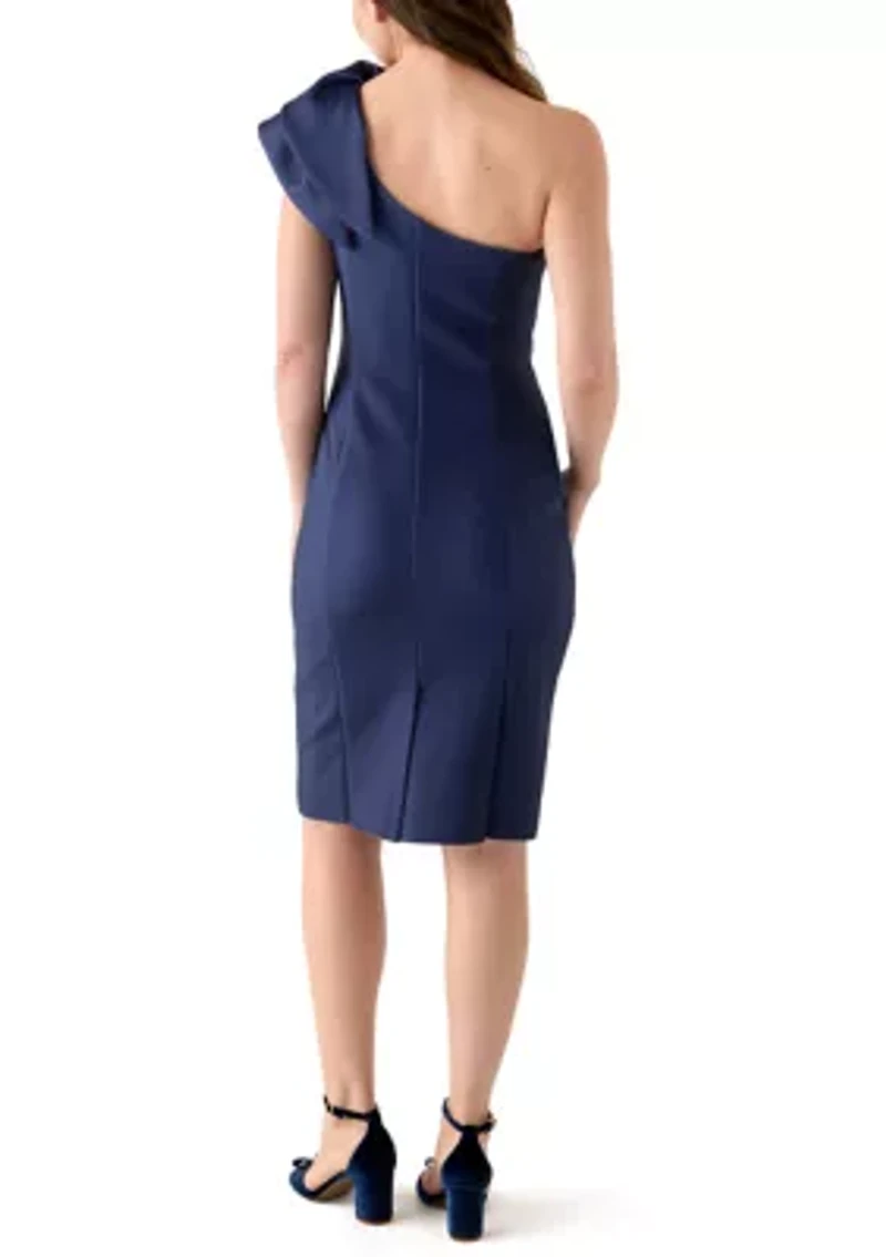 Women's Floral Print Scuba Sheath Dress
