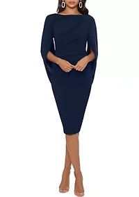 Drape Back Scuba Crepe Dress