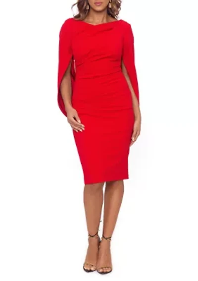 Drape Back Scuba Crepe Dress