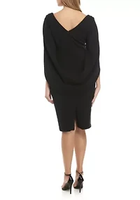 Drape Back Scuba Crepe Dress