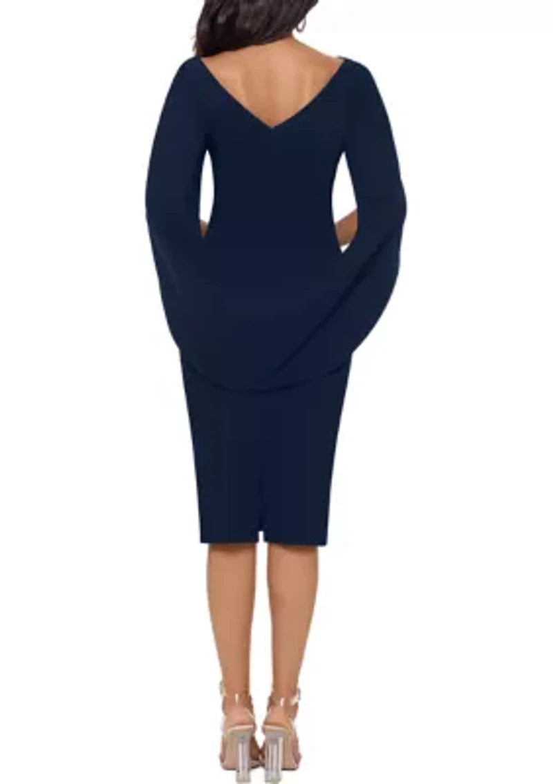 Drape Back Scuba Crepe Dress