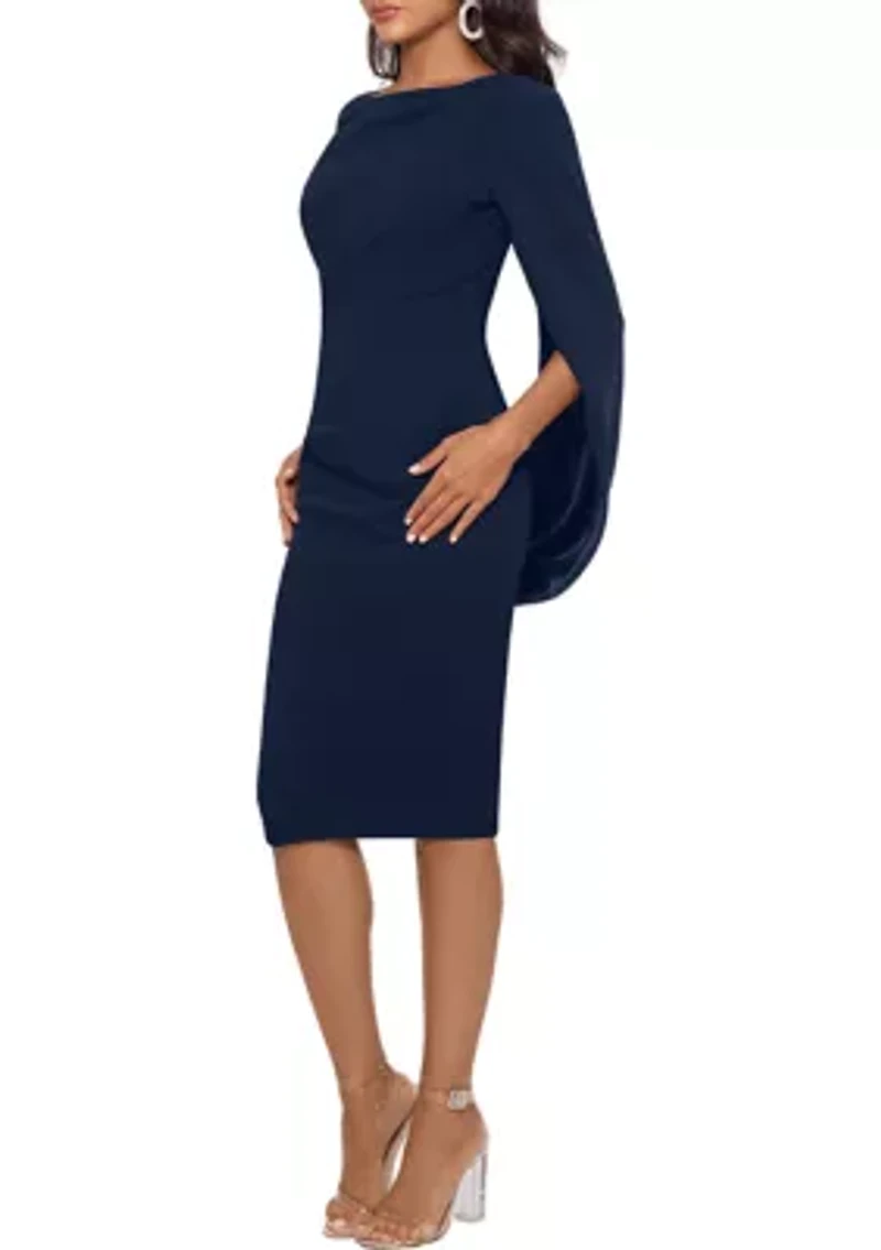 Drape Back Scuba Crepe Dress