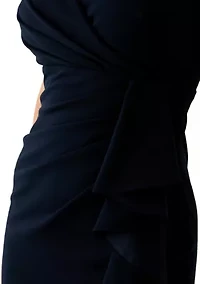 Women's Sleeveless V-Neck Side Ruffle Gown