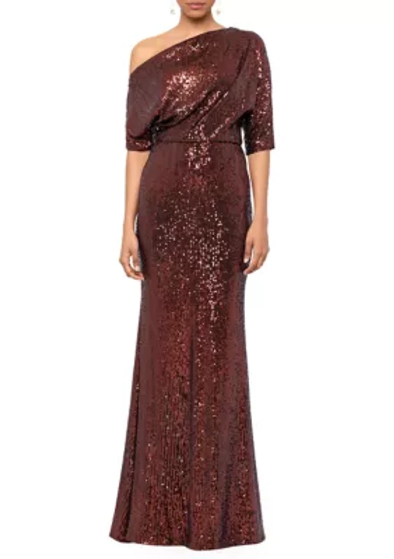 Women's Off the Shoulder Sequin Gown