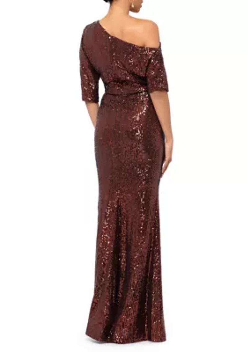 Women's Off the Shoulder Sequin Gown