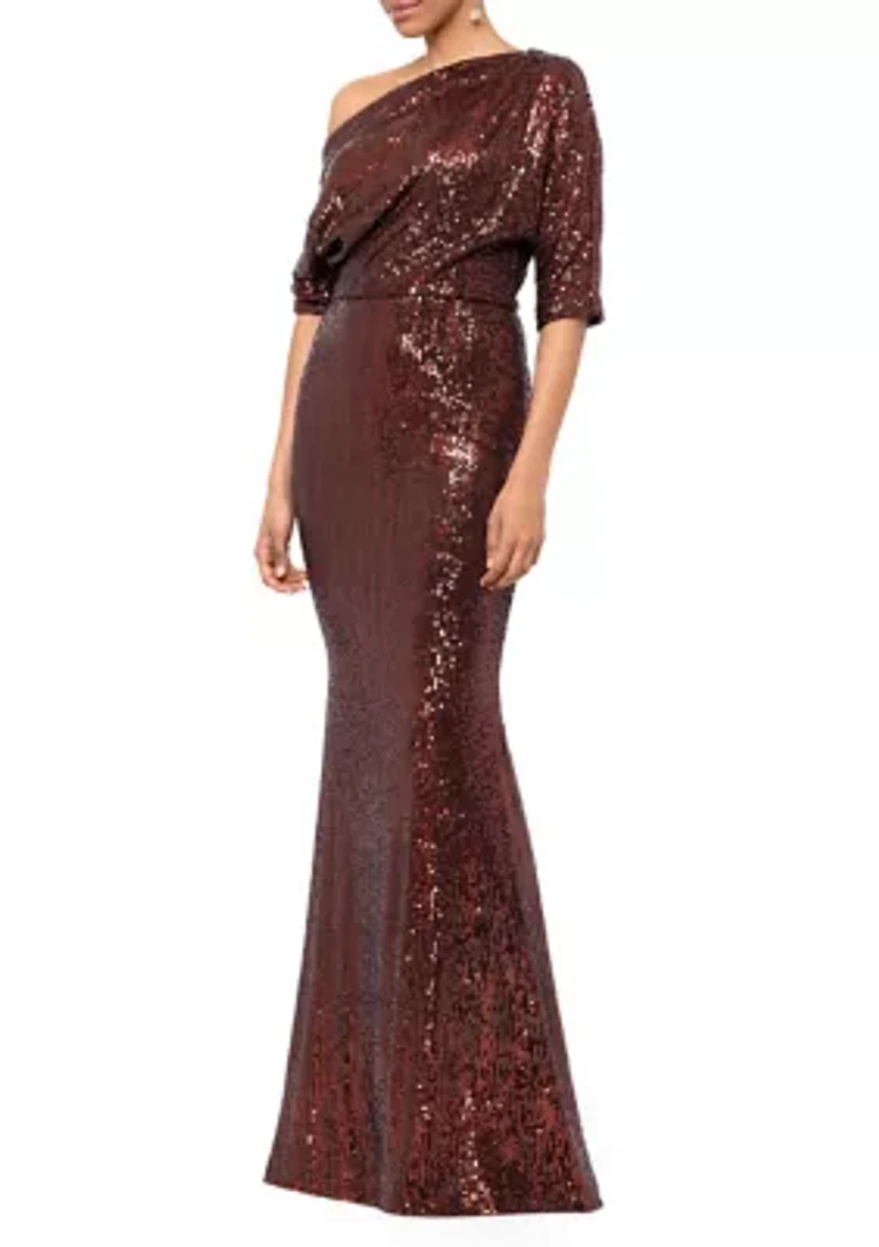 Women's Off the Shoulder Sequin Gown