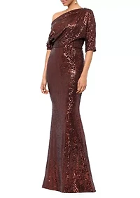 Women's Off the Shoulder Sequin Gown