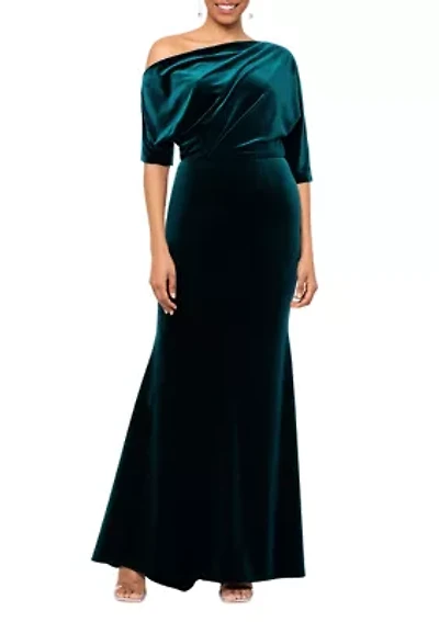 Women's Off the Shoulder Velvet Gown