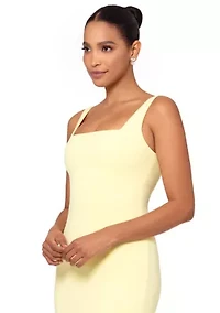 Women's Sleeve Square Neck Solid Slim Gown