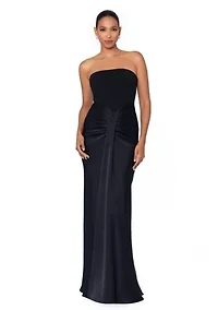 Women's Sleeveless Solid Satin Slim Gown