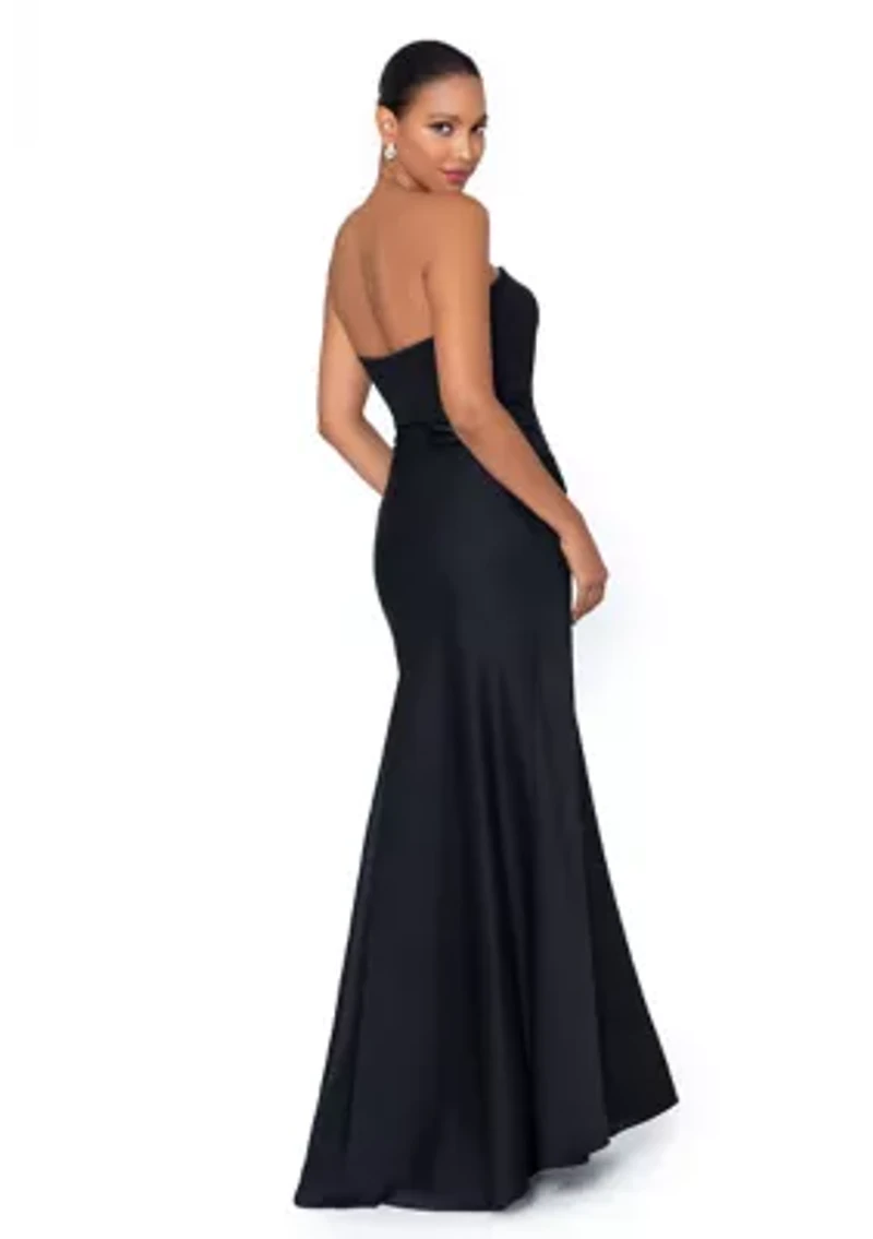 Women's Sleeveless Solid Satin Slim Gown