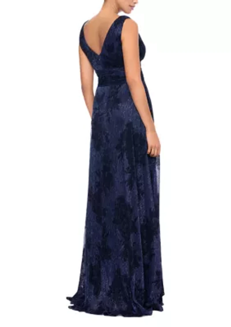 Long Flock Crinkle Galaxy Gown