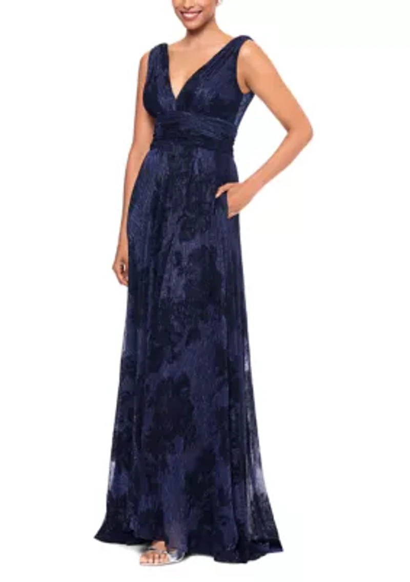 Long Flock Crinkle Galaxy Gown