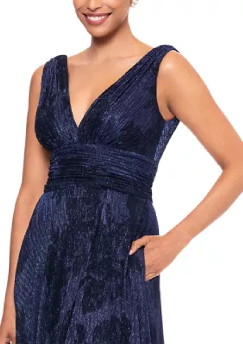Long Flock Crinkle Galaxy Gown