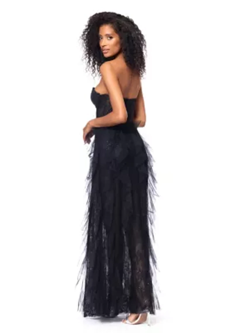 Women's Solid Sleeveless Corset Gown