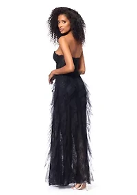 Women's Solid Sleeveless Corset Gown