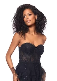 Women's Solid Sleeveless Corset Gown