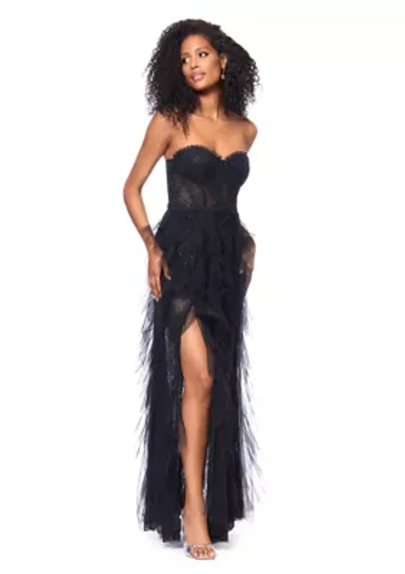 Women's Solid Sleeveless Corset Gown