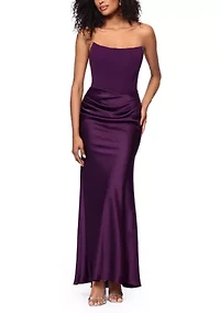 Long Scuba Strapless Gown