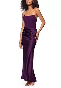 Long Scuba Strapless Gown