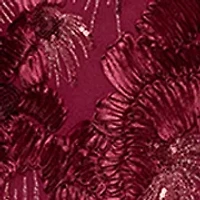 Women's Sleeveless Floral Embroidered Gown