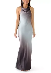 Women's Sleeveless Halter Neck Satin Slim Dress
