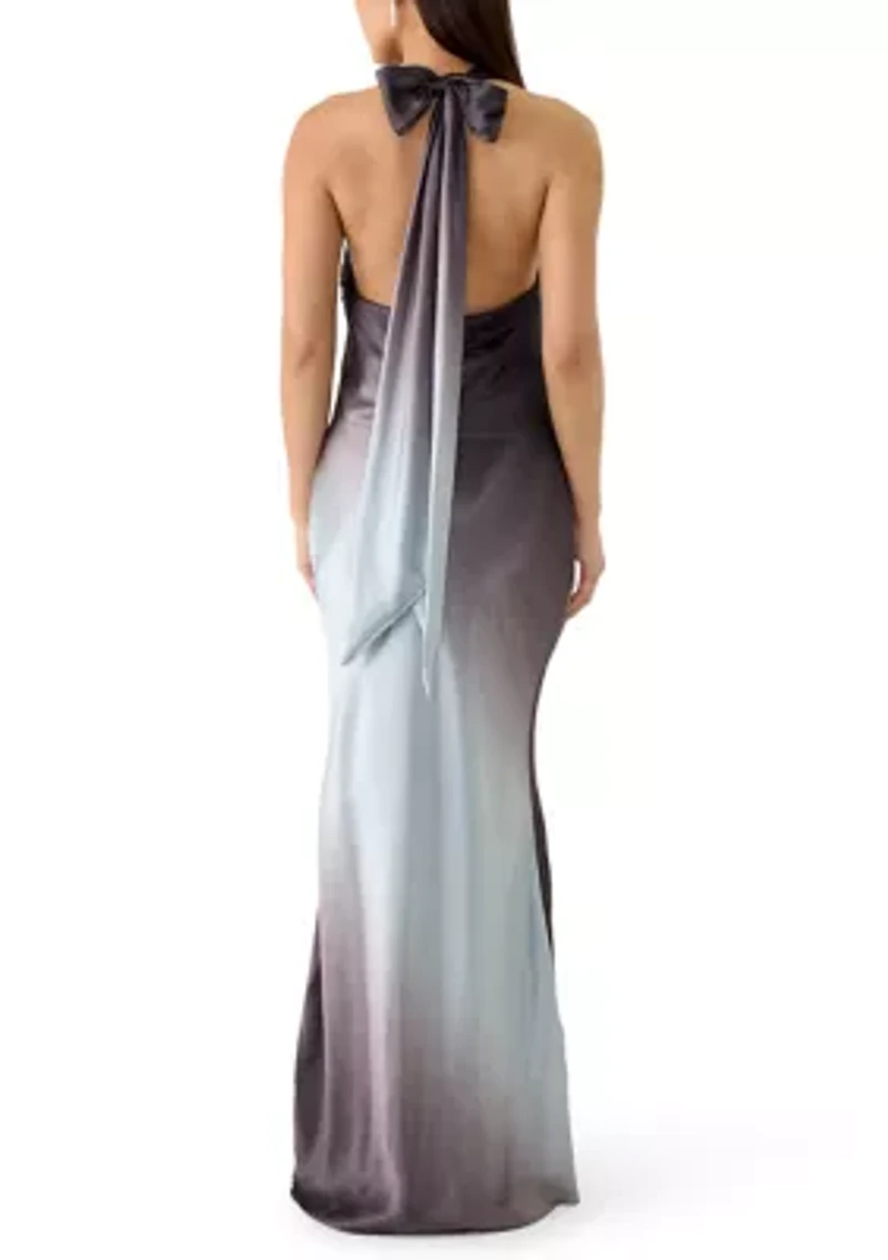 Women's Sleeveless Halter Neck Satin Slim Dress