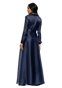 Women's Collared Fit and Flare Gown